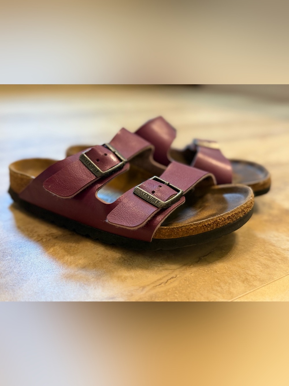 Birkenstock
 Arizona Sandals in Burgundy Plum